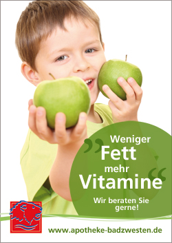 Plakat Weniger Fett Löwen-Apotheke